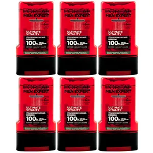 Loreal Duschgel ULTIMATE VITALITY 6 x 250ml 3in1 Körper-Gesicht-Haar - Bild 1 von 1