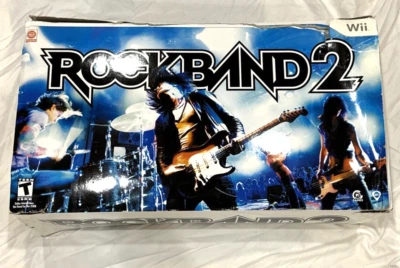 PRE-OWNED Wii ROCKBAND 2 SPECIAL EDITION GUITER DRUMS MIC COUNTRY TRACK MORE - Image 1 of 4