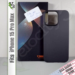 Torras Case for iPhone 15 Pro Max - Black | Ultra Slim Hard Case | Sleek & Slim - Picture 1 of 13