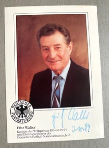 FRITZ WALTER (†2002) Weltmeister 1954 DFB signed  Autogrammkarte 10x15 - Picture 1 of 2