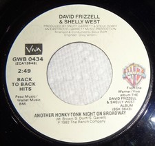 David Frizzell & Shelly West 45 RPM Record- Another Honky Tonk Night Broadway C5
