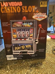 11.5" Jumbo Slot Machine Las Vegas Style Casino Coin Bank With Winning Light New - Picture 1 of 4