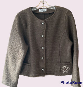 DALLER Landmode Women Jacket 42 Brown Coat Italy Wool