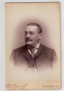 Kabinett Fotokarte Portly New York Man DeYoung 5,75 x 4 in Vintage 1885 DeYoung's - Bild 1 von 3