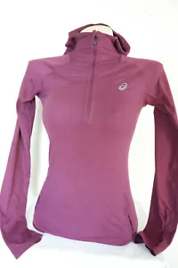 ASICS Women's Half Zip Hooded Top Pullover Womens Jacket Thermal Size XS - Picture 1 of 6