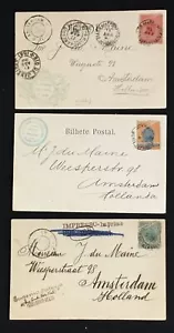 BRASILIEN 1903- 3 x PPC -TO HOLLAND --F/VF --@2 - Bild 1 von 2
