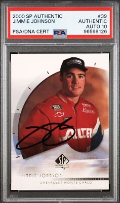 JIMMIE JOHNSON 2000 SP Authentic #39 RC Rookie ON-CARD Autograph 🔥 PSA 10 AUTO - Image 1 of 2