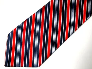 Charter Club Room Herren Krawatte Krawatte rot marineblau gestreift Seide 58" - Bild 1 von 4