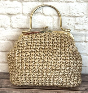 Womens Top Handle Handbag Vintage Straw Handbag Made In Italy “Its in The Bag” - Picture 1 of 23