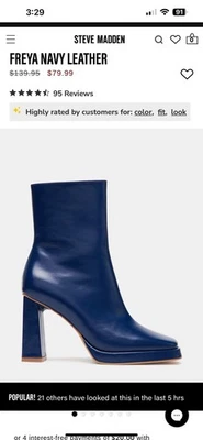 Gorgeous Freya Navy Lea Boots - Women's Brand New - Size 8 - Image 1 of 3