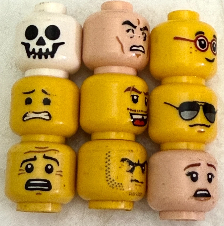 LEGO LEGO😊🌟 BULK LOT minifigure HEADS BOYS GIRLS CHILDREN ADULT TOYS/...... - Image 1 of 1