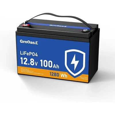 GREENOE GrnOas.E 12V 100Ah LiFePO4 Battery Group 31 With Built-in 100A BMS For RV Home