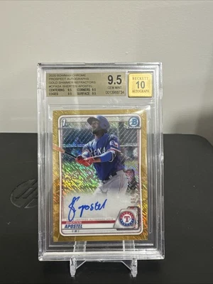 2020 Bowman - Chrome Auto Gold Shimmer Refractor /50 Sherten Apostel #CPA-SA - Image 1 of 2