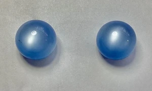 Vintage blaue Moonglow Ohrringe selten durchbohrt Retro Kugel Stil 3/4" Durchmesser - Bild 1 von 2