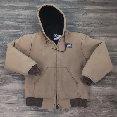 复古 90 年代 Polar King Duck 帆布工作夹克女式 40 码钥匙美国棕褐色  — 第 1/4 张图片