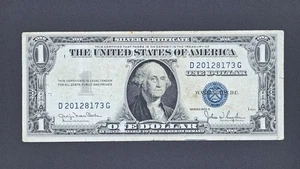 1935-D "Narrow" US $1 Silver Certificate, FR#1613,  F-12, Serial#: D20128173G - Picture 1 of 2