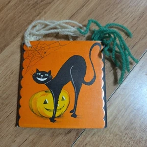 Vintage Gibson Halloween Black Cat Bridge Tally Card Pack of 8 NOS - Picture 1 of 4