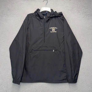Glenbard West Hilltoppers Windbreaker Jacket Mens Large Black Pullover 1/4 Zip - Picture 1 of 10