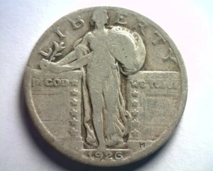 1926 STANDING LIBERTY QUARTER GOOD / VERY GOOD G/VG NICE ORIGINAL COIN 99c SHIP - Picture 1 of 2