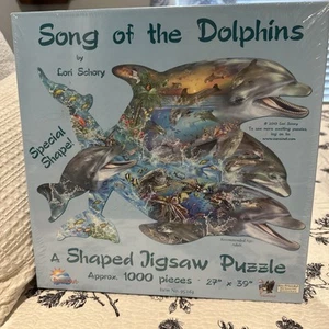 Song of the Dolphins 1000 Pc Shaped Jigsaw 27"x39" SunsOut - New Never Been Ope - Picture 1 of 4