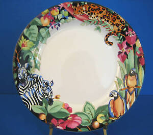 Rain Forest Dinner Plate Sue Zipkin Vitromaster 10 5/8" Animals Leapard Zebra