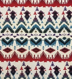 Vtg Chamois Flannel Fabric Rainbow Southwestern Aztec Native Cone Mills Rare - Picture 1 of 24