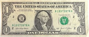 $1 Dollar Bill 19373978 birthday anniversary March 9 or September 3, 1937 - Picture 1 of 3
