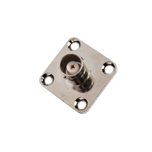 BNC jack Female panel mount RF connector wide flange with solder Straight - Picture 1 of 3