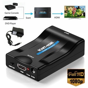 1X Scart to HDMI Converter AV Audio Video 1080P HD TV Scaler Adapter EU A