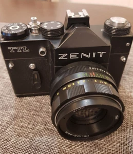 EXPORT SOVIET USSR "ZENIT-TTL MOSCOW 80' OLYMP" SLR CAMERA + HELIOS-44m lens - Picture 1 of 19
