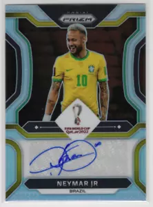 Neymar Jr Auto 40/49 Silver Prizm 2022 Panini World Cup Qatar Autograph - Picture 1 of 2