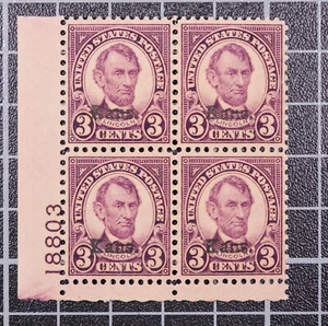 Scott 661 3 Cents Lincoln KANS MNH Plate Block Plate 18803 SCV $325.00 - Picture 1 of 2