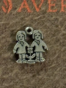 James Avery Retired Two Girls Charm Sterling Silver - Picture 1 of 4