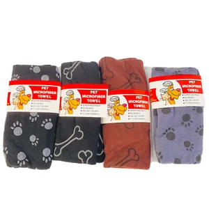 Quick Dry Microfiber Pet Dog Cleaning Shower Bath Towel Super Absorbent Set of 4 - Picture 1 of 5