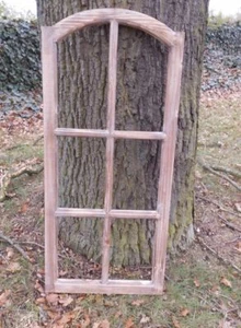 Großes Fenster Sprossenfenster Dekorahmen abgerundet Holz braun 112 cm - Bild 1 von 1