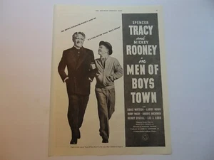 1941 MEN OF BOYS TOWN FILM HANDELSVERÖFFENTLICHUNG Mickey Rooney Vintage Kunstdruck Anzeige - Bild 1 von 1