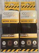 Copper Fit Work Socks - * Unisex * Black S/M 2-Pack of 2 (4 Pairs) New Vol Price