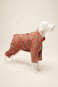 Pinky Waterproof Four Legged Dog Raincoat Cotton Lined Small Medium Large Dog