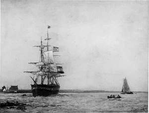 MARINE (d'après Johan Barthold JONGKIND) - Planche du 19e siècle - Bild 1 von 2