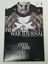 Punisher War Journal #1 Civil War Tie In B&W Variant Matt Fraction Autograph 9.0