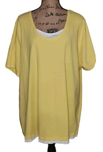 Catherines Suprema - Sunny Yellow & White Layered Look Tunic - Women's Size 2X - Picture 1 of 3