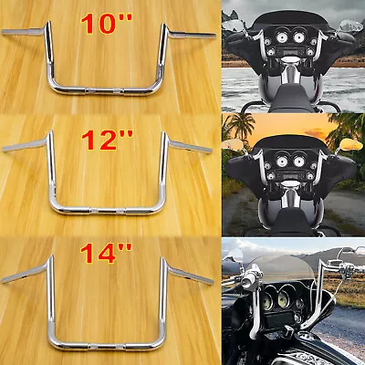 For Harley Electra Street Glide CVO 10'' 12 14 16" Monkey Bar Meathook Handlebar - Image 1 of 4