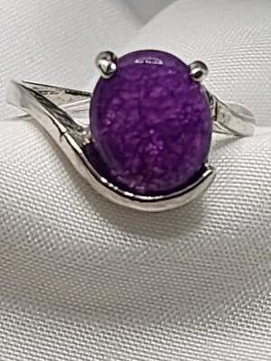 紫色火与冰石英正品宝石戒指 尺寸 9 号 负能量 💜  — 第 1/3 张图片