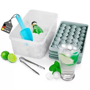 Eiswürfelbehälter Eiswürfelform mit Deckel für 66 runde Eiswürfel Cubes Tray - Bild 1 von 8