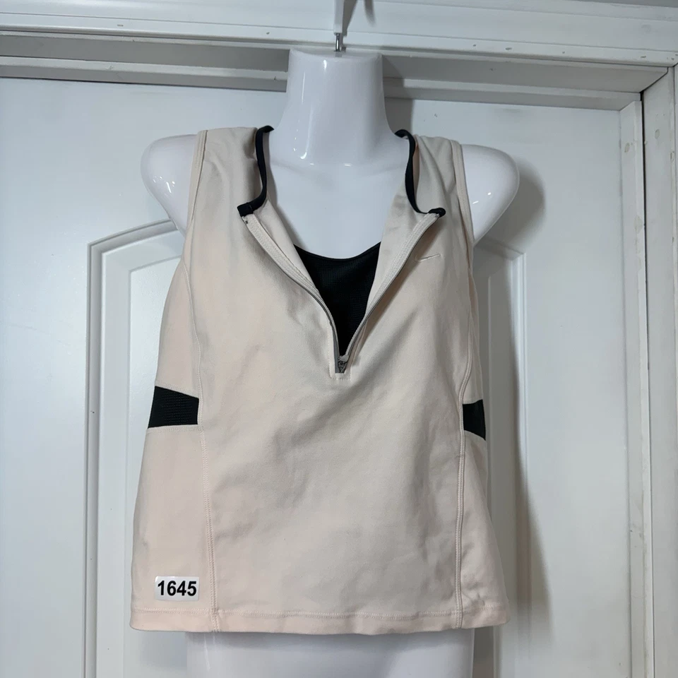 Nike Dri Fit Top Sin Mangas Para Mujer XL Rosa 1/4 Cremallera Sujetador Deportivo Integrado Correr Gimnasio Foto 1 de 4