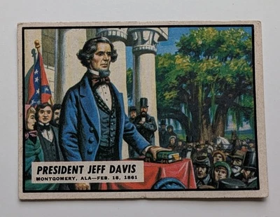 1962 Topps Civil War News Card #2 President Jeff Davis - EX condtion - Image 1 of 2