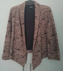 Giacca blazer corto marrone nero testurizzato Roman taglia 14! - Foto 1 di 4