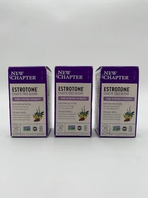 New Chapter Estrotone Chaste Tree blend 30 vegetarian capsules Lot of 3 Exp 3/27 - Image 1 of 4