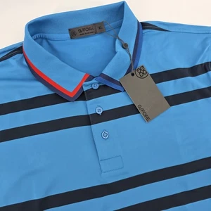 G/Fore Golf Polo Shirt Mens XL Stripe Tech Jersey Performance Stretch NEW - Picture 1 of 9