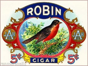 Caja de cigarros de tabaco Robin Bird Smoke de colección etiqueta interior IMPRESIÓN ARTÍSTICA - Imagen 1 de 1